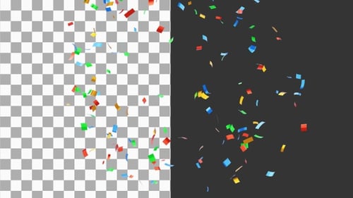 3D Animation of Colorful Confetti Celebration | Alpha Channel