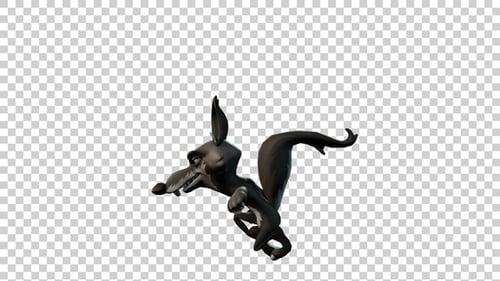 Coyote Cartoon Run Animation Side View