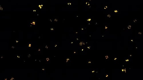 Falling Shiny Golden Confetti Overlay Celebration Animation