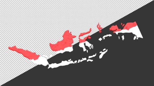 Mapa 3D de Indonesia | Alpha Channel