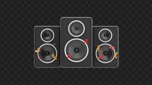 3D-Musiklautsprecher | Alpha Channel