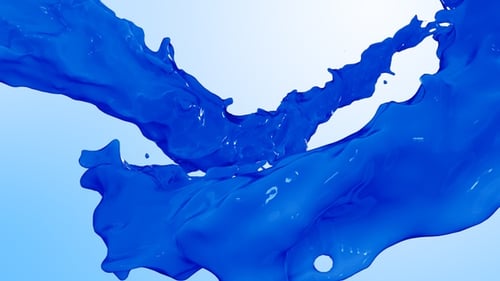 Blue Paint Flow And Splash