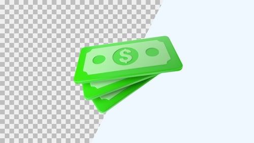 Modern 3D Animated Money Icon Loop for Business