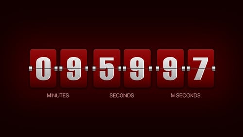 Animated Red Flip Clock Countdown Timer