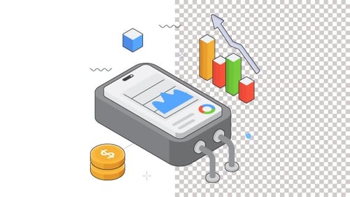 Financial Report Animation Alpha Channel