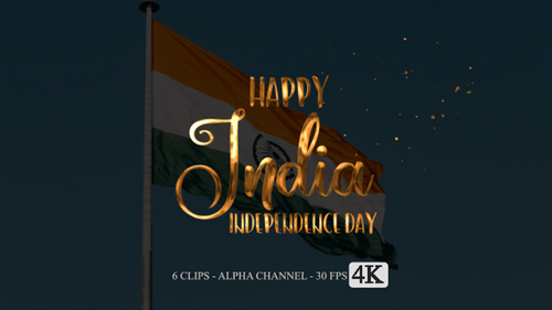 Happy India Independence Day Animation Text