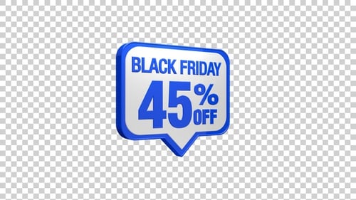 Animated Black Friday 45 Percent Off Discount Label