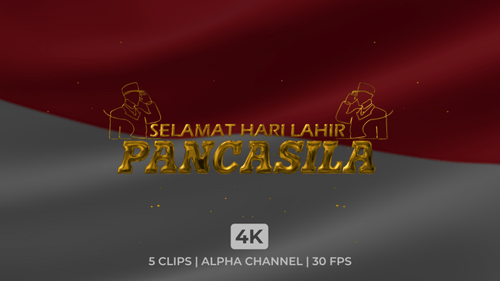 Animation de texte avec lettrage Pancasila