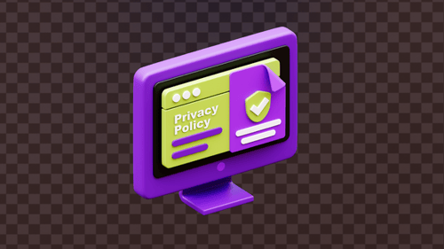 3D Privacy Policy Animation on Computer Screen