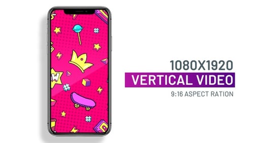 Dynamic Nineties Pop Art Pattern Animation with Retro Icons