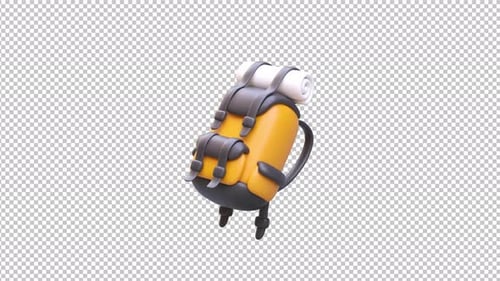 Animated 3D Travel Backpack with Gentle Bounce