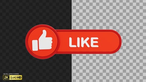 3D Like Button | Alpha Channel