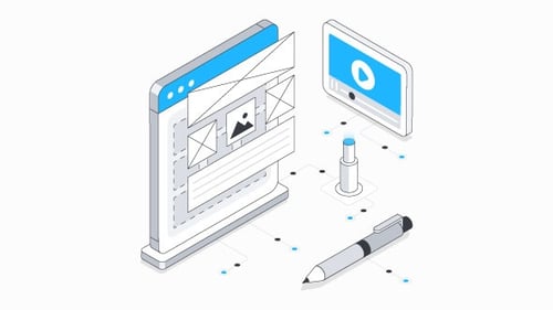 Wire framing Isometric Animation Alpha Channel