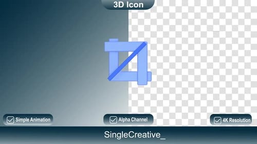 3 D Icon Crop Tools Animation