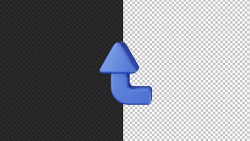 Movimento 3D de seta para cima - 4K