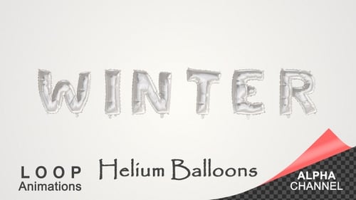 Silver Foil Balloon 'Winter' Animated Text