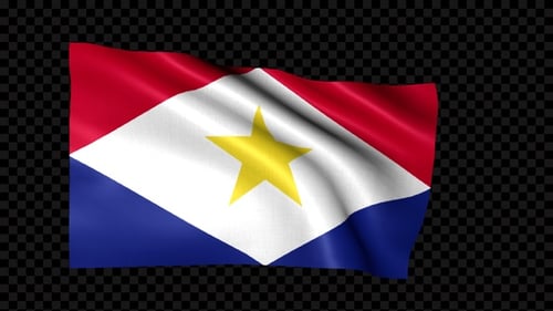 Saba Flag Waving Seamless Loop