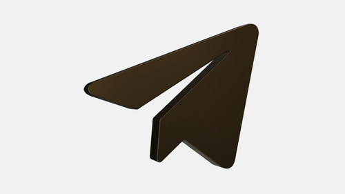 3D Gold Metallic Send Icon Seamless Loop Animation