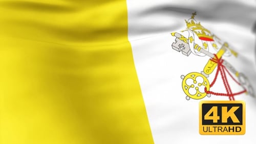 Realistic Waving Vatican City Flag Motion Background