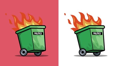 Pack Of 2 Flaming Trash Cans On Alpha And White Loop