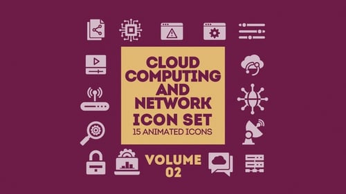 Conjunto de ícones de computação em nuvem e rede, volume 02