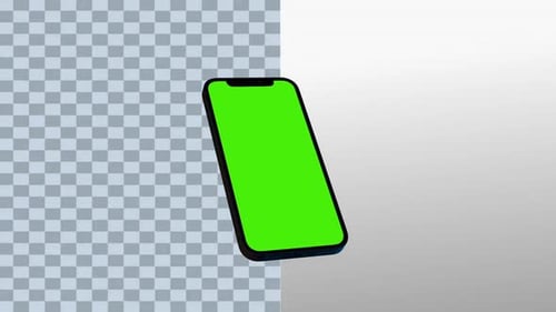 Realistic 3D Smartphone Mockup green screen animation with Alpha