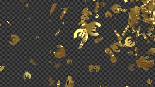 Falling Euro Currency Symbol Golden Loop V3