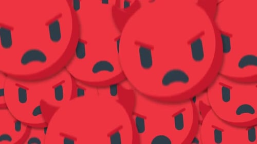 Angry Red Devil Emojis Flat Animation Overlay