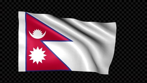 Waving Nepal National Flag Seamless Animation
