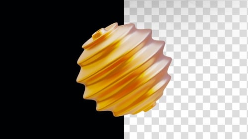 3D Animation of Sliced Ball Abstract Shape