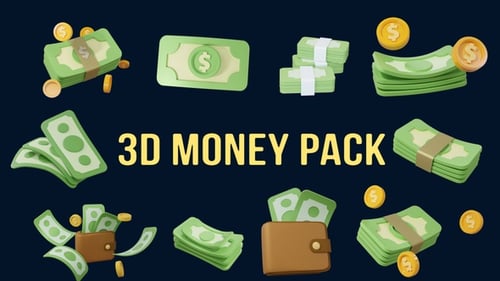 3D Money Icons Pack