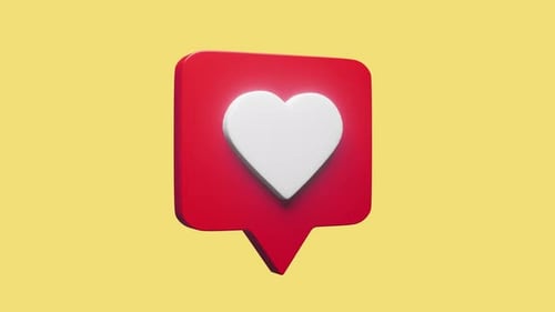 3D Social Media Like Notification Animation