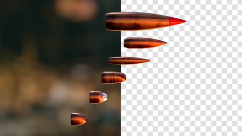 Set Of Bullets On Alpha Channel