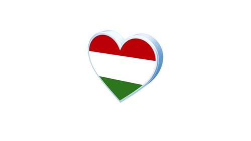Animated 3D Heart with Hungarian Flag