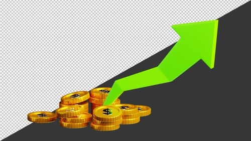 3D Financial Growth Success | Alpha Channel