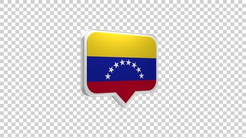 Venezuela Flag 3D Speech Bubble Icon Animation
