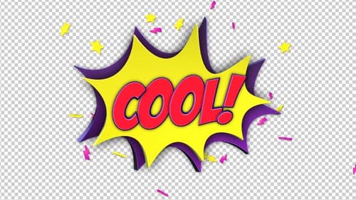 COOLES Comic-Wort und 3D-Sprechblase, auf Alpha-Kanal, Loop