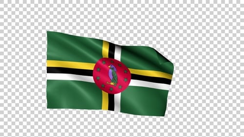 Realistic Waving Flag of Dominica Seamless Loop