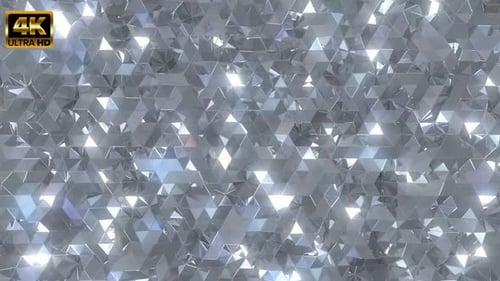 Triángulos plateados reflectantes brillantes 1 4K