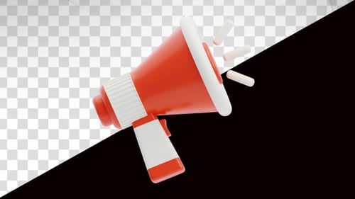 Animated 3D Megaphone for Public Announcements