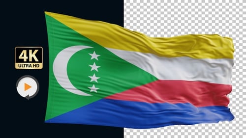 Flagge der Komoren 4K Loop Alpha