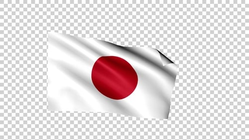 Realistic Waving Flag of Japan Animation