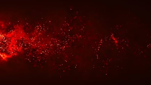 Red Glowing Particle Trails Abstract Background Loop