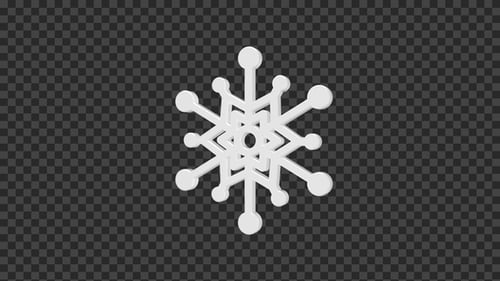 White 3D Rotating Snowflake for Winter Holidays