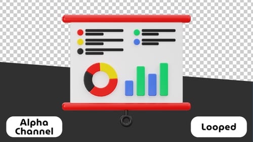 Animated 3D Corporate Presentation with Data Charts