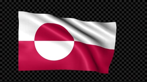 Realistic Greenland Flag Waving Loop Animation