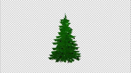 Animated Christmas Tree Rotation with Dynamic Ornaments