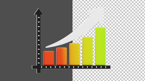 3D Animation of Growth Trends | Alpha Channel