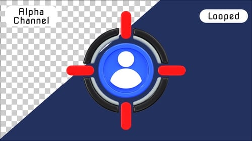 3D Target User Icon Reveal Animation