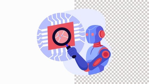 Roboter sucht Alpha-Kanal für Ai-Chip-Animationen